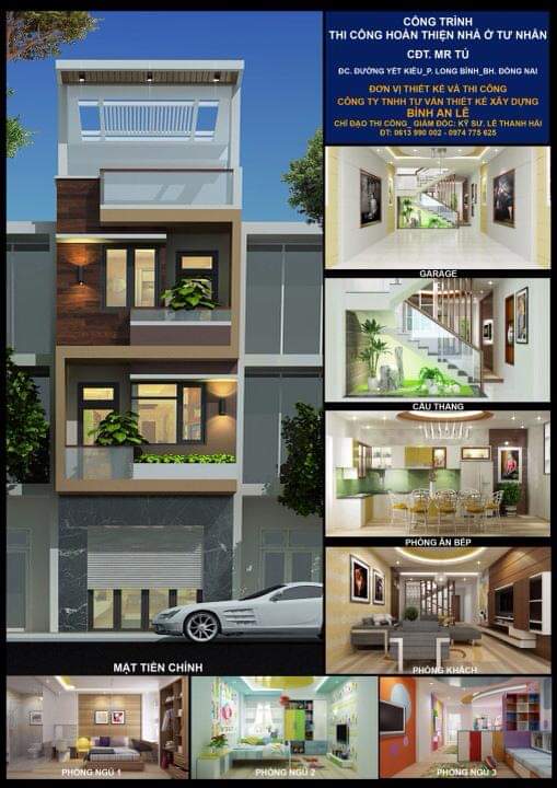 Thiết kế nhà phố 3 tầng đẹp Biên Hòa Đồng Nai