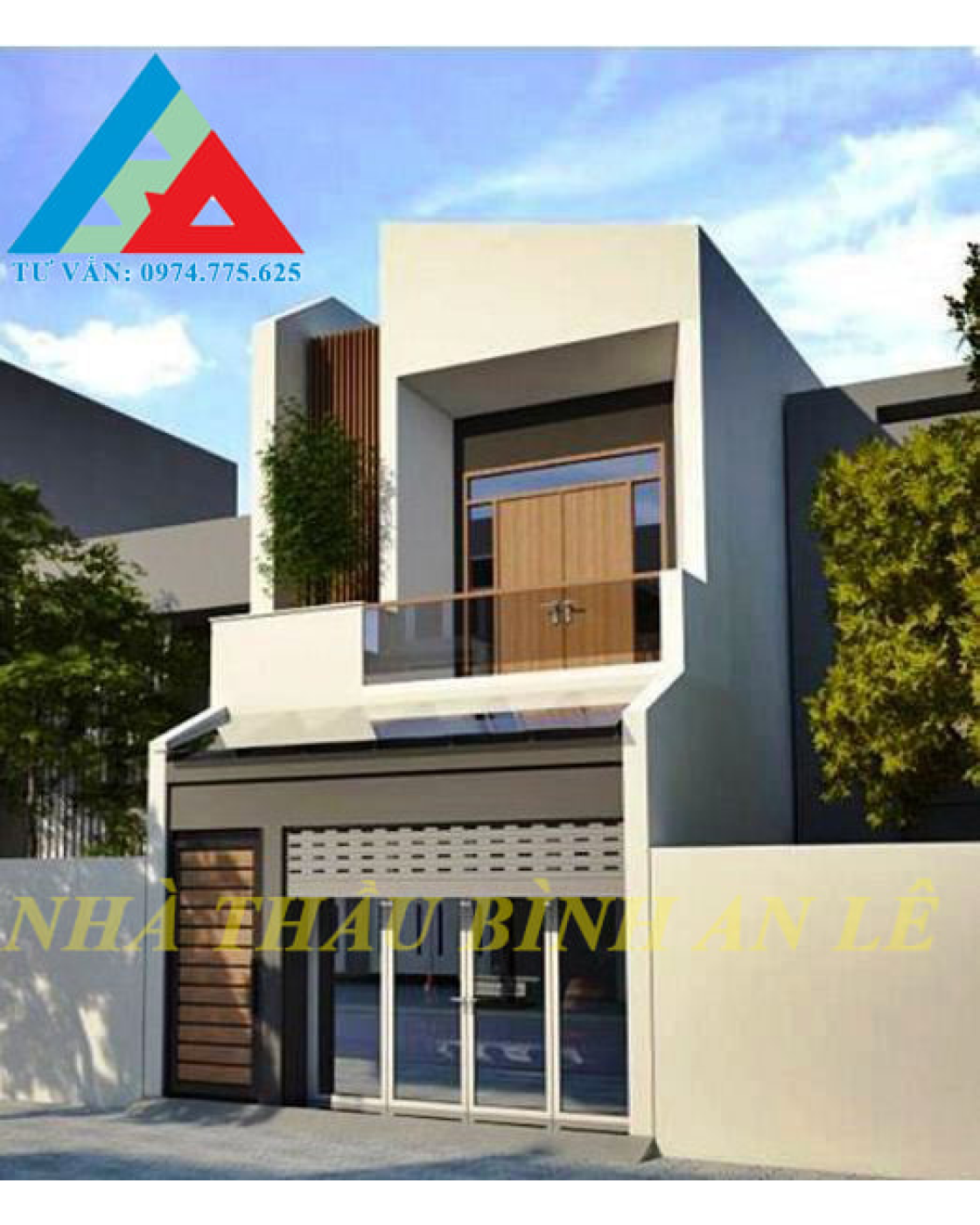Mẫu nhà phố 1 trệt 1 lửng 1 lầu đẹp