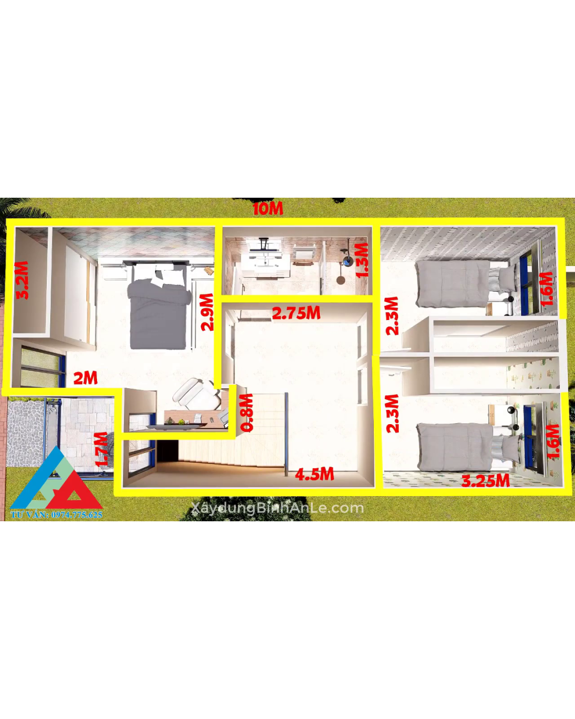 DỰ ÁN NHÀ Ở: 5X10 : 2 MÊ ĐẸP MÊ HỒN