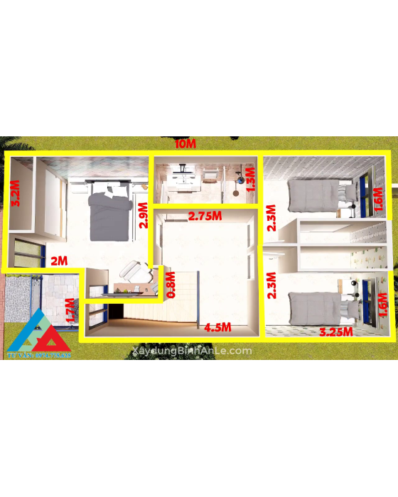 DỰ ÁN NHÀ Ở: 5X10 : 2 MÊ ĐẸP MÊ HỒN